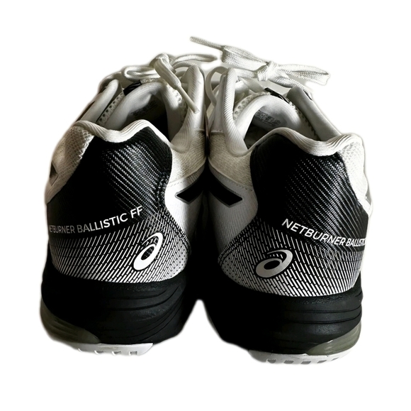 ASICS Netburner Ballistic FF 3 Shoes White/Black Men's Size 11.5 Athletic (EUC) - Picture 6 of 9
